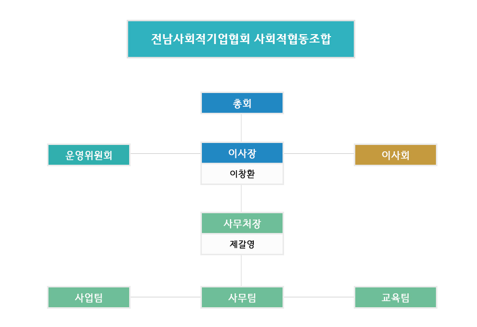 전남사회적기업협의회 조직도